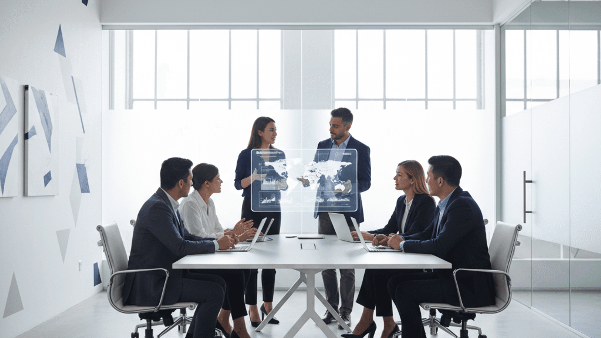 多国籍チームがミーティングしている様子